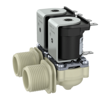 Servo-controlled Solenoid Valve NC, DN 10, 2 Chamber Angle Valve, Outlet Lateral