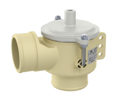 2/2-way drain valve, DN 40, vacuum controlled, membrane