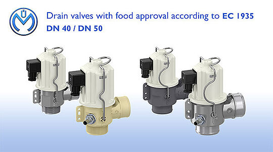 Drain valves with food approval